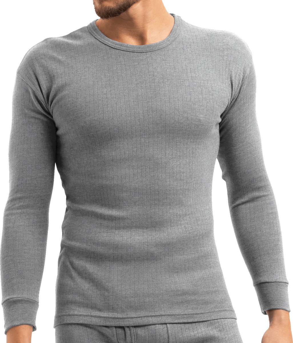 Heat Booster - Thermoshirt heren - met fleece gevoerd - Grijs - XL