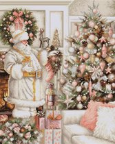 Luca-S White Santa With Christmas Tree borduren (pakket) BU5019