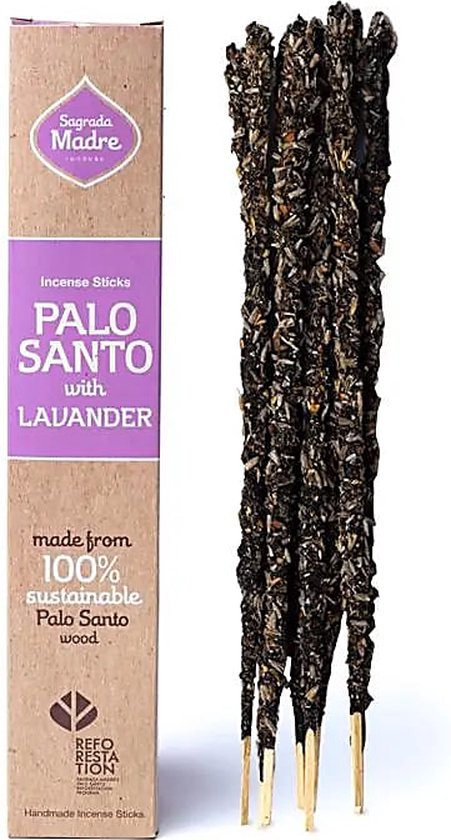 Wierook met Palo Santo en lavendel, Sagrada Madre, 8 sticks