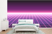 Behang - Fotobehang Gaming - Retro - Neon - Breedte 350 cm x hoogte 260 cm
