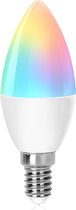 Lampe LED - Smart LED - Ampoule C37 - 6,5W - Culot E14 - Smart LED - Wifi LED + Bluetooth - RVB + Couleur Personnalisable - Wit Mat - Plastique