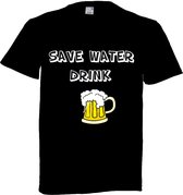 T-shirt save water drink beer - bier - grappig - feestje - carnaval - kermis - maat 3XL