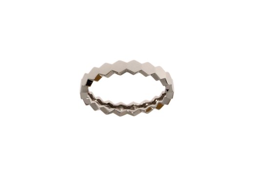 Witgouden ring - 14 karaat – aanschuifring – uitverkoop Juwelier Verlinden St. Hubert – van €443,= voor €359,=