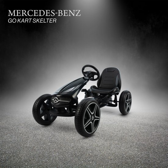 Mercedes - Benz Go Kart skelter - Zwart - Speelgoed auto stevige frame - Kinderauto met drift handrem - Auto voor kinderen met gordel