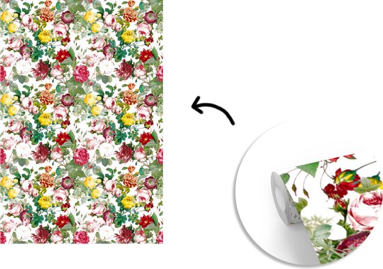 Papier peint - Papiers Papier peint photo Roses - Fleurs - Collage - Jaune - Largeur 170 cm x Hauteur 260 cm