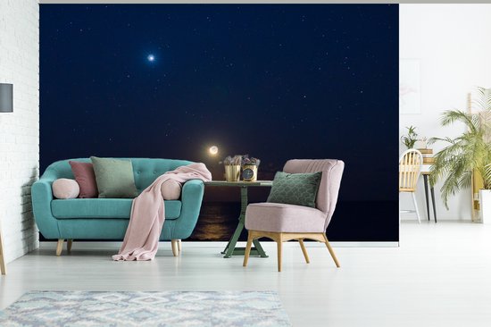 Papier peint Papier peint photo en vinyle - Vénus et la lune dans le ciel largeur 330 cm x hauteur 220 cm - Tirage photo sur papier peint (disponible en 7 tailles)