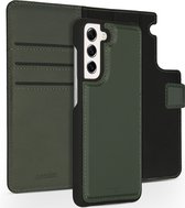 Accezz Hoesje Geschikt voor Samsung Galaxy S21 FE Hoesje Met Pasjeshouder - Accezz Premium Leather 2 in 1 Wallet Bookcase - Groen