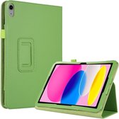 Lunso - Geschikt voor iPad 10 (2022) - Stand flip Bookcase hoes - Groen