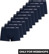 Jack & Jones Effen Blauwe Boxershorts Heren Mega Multipack JACSOLID 10-Pack - Maat L