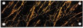 Tuinposter – Zwart met Oranje Marmer - 60x20 cm Foto op Tuinposter (wanddecoratie voor buiten en binnen)
