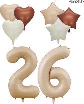Snoes XXL Cijfer ballon 26 – Nude Kleur Satijn Caramel Nummerballon