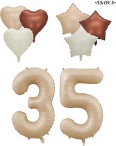 Snoes XXL Cijfer ballon 35 – Nude Kleur Satijn Caramel Nummerballon