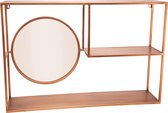 Cosy en trendy rek - spiegel koper - rechthoekige rek met spiegel - metaal - 75X18XH50cm