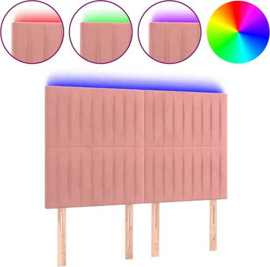 Tête de lit vidaXL Hoofdbord LED 180x5x118/128 cm fluweel lichtgrijs3122918