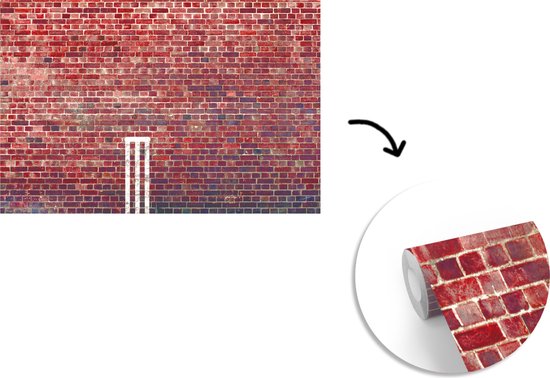 Papier peint photo peint photo vinyle - Souches de Cricket peintes sur mur de briques largeur 330 cm x hauteur 220 cm - Tirage photo sur papier peint (disponible en 7 tailles)