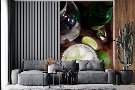 Papier peint - Papier peint - Gin Papier peint photo mélangé avec de la glace et de la chaux - Largeur 200 cm x hauteur 300 cm