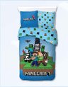 foto van Minecraft Dekbedovertrek Fight - 140 x 200 cm + 63 x 63 cm - Polyester