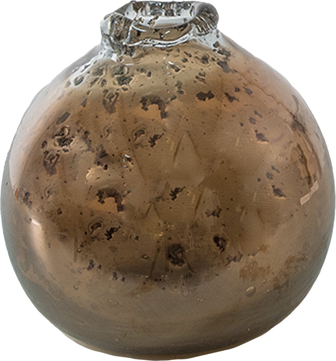Clayre & Eef Vaas Ø 10x10 cm Bruin Glas