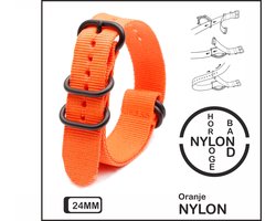 24mm Nato Strap Oranje - Vintage James Bond - Nato Strap collectie - Mannen - Horlogebanden - Orange - 24 mm bandbreedte voor oa. Seiko Rolex Omega Casio en Citizen