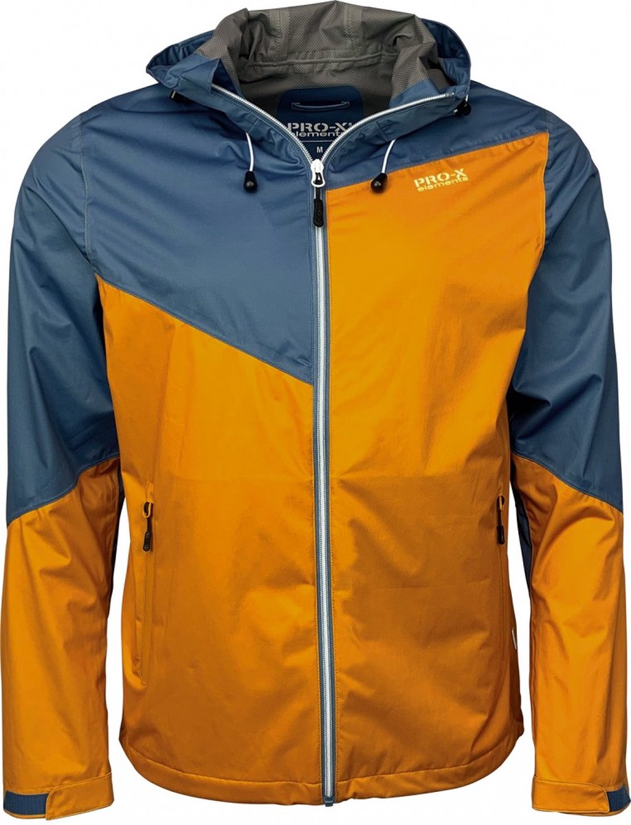 en blauwe 4-way stretch heren regenjas Liam van Pro-X Elements XXXL