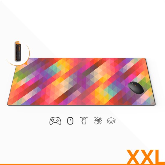 XXL Gaming Muismat Angular Blox - 90x40 CM - Antislip Onderlegger