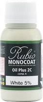 Rubio Monocoat Oil Plus 2C - Ecologische Houtolie in 1 Laag voor Binnenshuis - White 5%, 20 ml