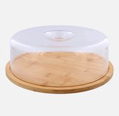Planche à fromage - Avec dôme - bois de bambou - Ø 28 cm