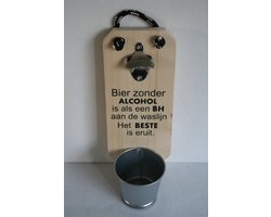 Bieropener - Flesopener - Bier zonder alcohol is als een bh aan de waslijn - Cadeau - Verjaardag Image