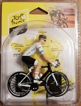 Solido schaalmodel wielrenner Tour de France, witte trui schaal 1:18