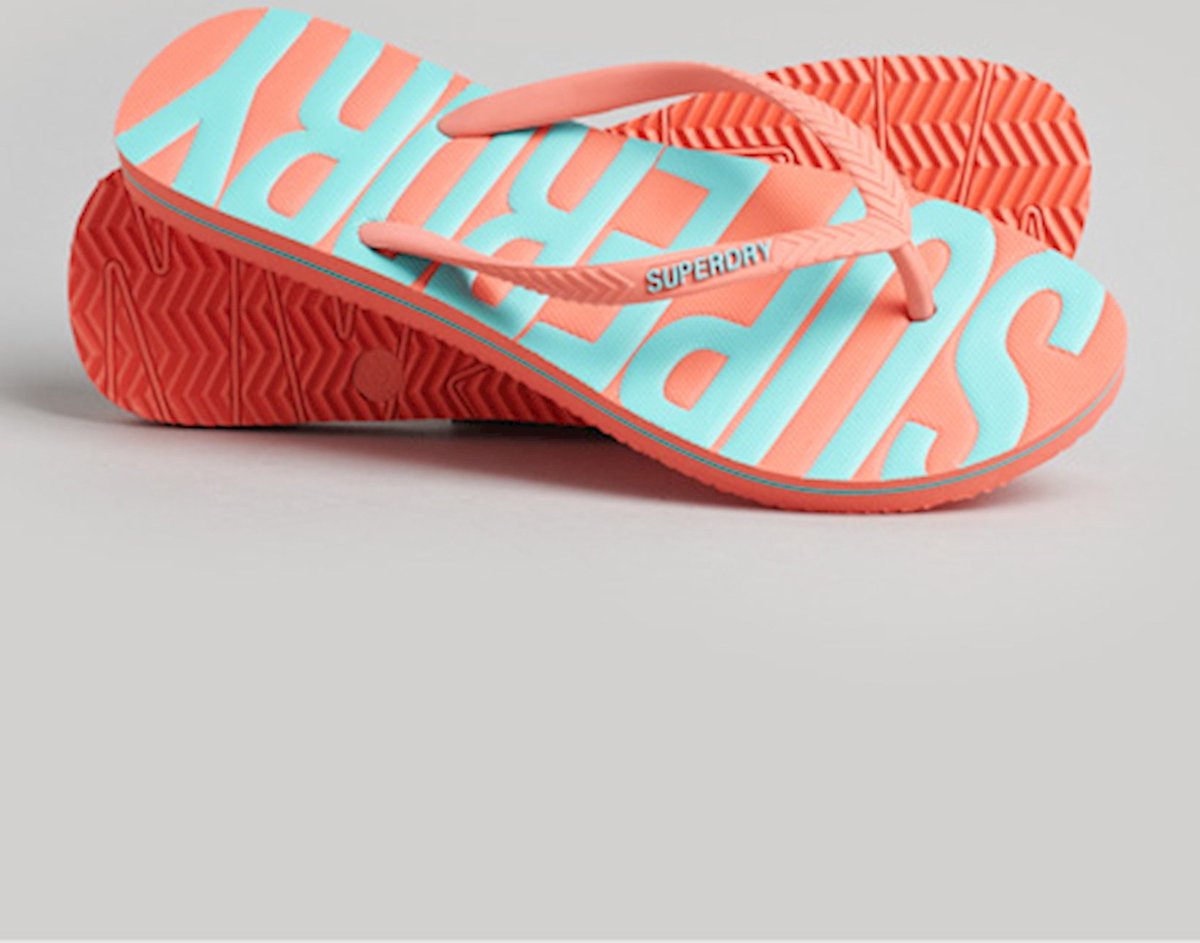 Superdry Dames Veganistische Vintage teenslippers Koraal