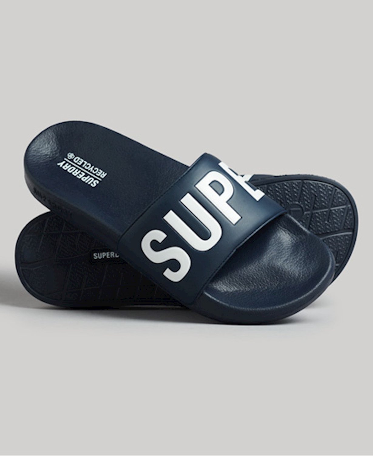 Superdry Code Core Vegan Pool Slide Heren Slippers Donkerblauw
