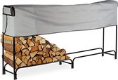 Firewood Rack - haardhoutrek \ haardbestek, brandhoutrek \ fireplace cutlery, firewood rack 122 x 245 x 40 cm,