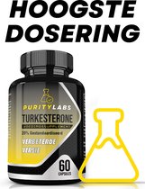 PurityLabs Turkesterone - 20% Gestandaardiseerd 500 mg - Hoogste Dosering Op De Markt - 60 capsules - 100% Puur - Incl. E-Book - Veiligste Formulering
