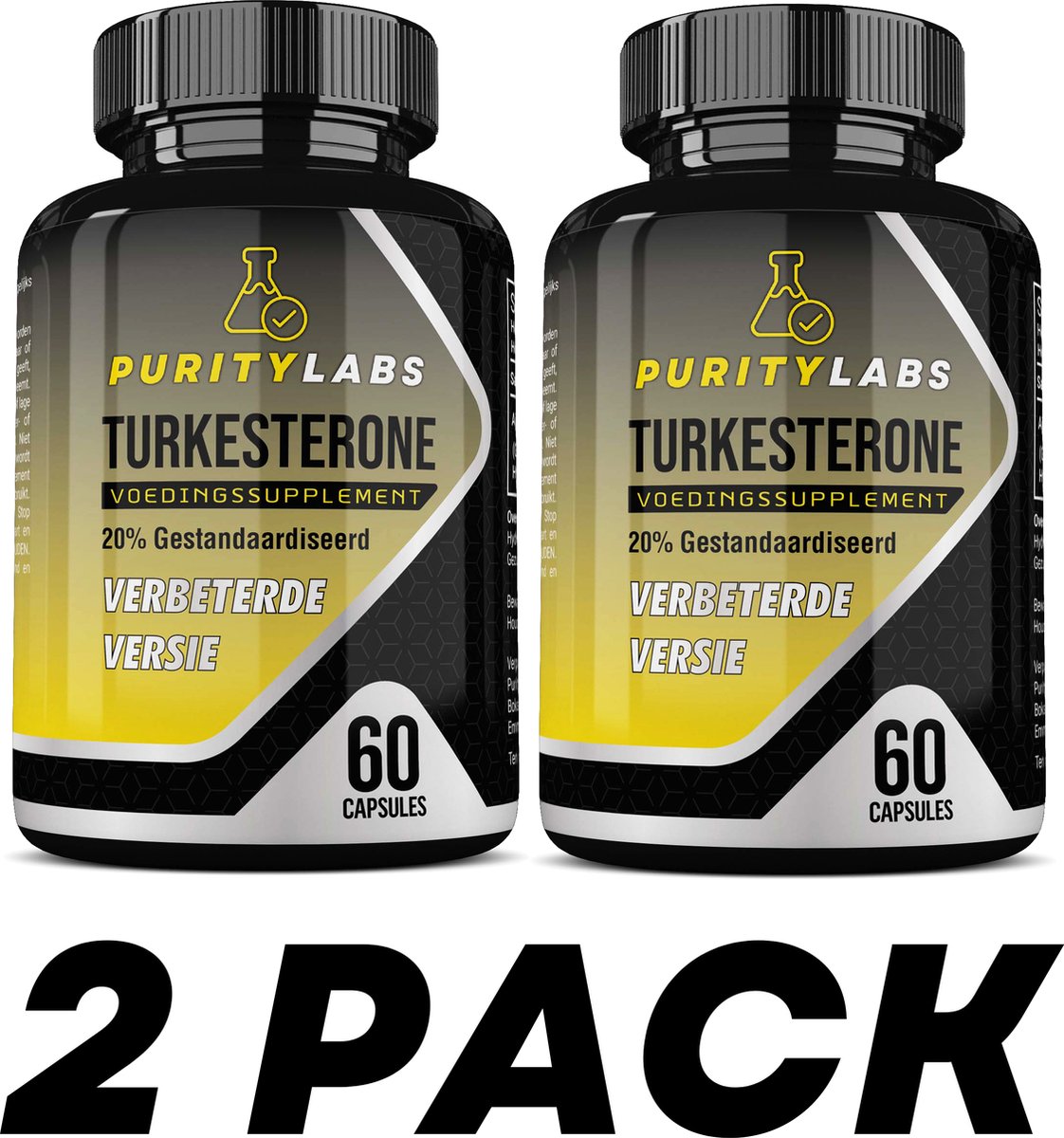 Goedkoopste PurityLabs Turkesterone 2 Pack - 20 Gestandaardiseerd - Hoogste Dosering Op De Markt - Meer Spiermassa - 100 Natuurlijk - 120 Capsules