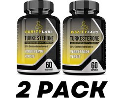 PurityLabs Turkesterone 2 Pack - 20% Gestandaardiseerd - Hoogste Dosering Op De Markt - Meer Spiermassa - 100% Natuurlijk - 120 Capsules