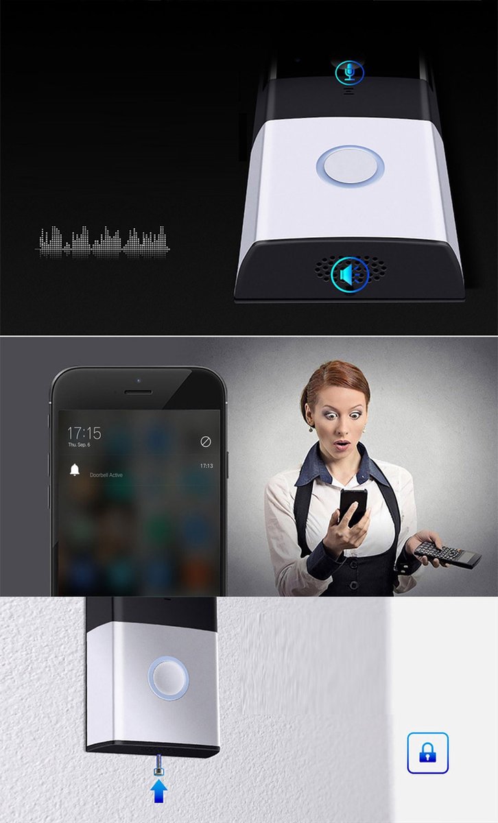 De Bruyne Freddy T-2049B WIFI Videofoon met Oplaadbare Batterijen - afbeelding 2