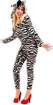 PartyXplosion - Zebra Kostuum - Dartel Dravende Zebra Afrika - Vrouw - Zwart / Wit - Maat 34 - Carnavalskleding - Verkleedkleding
