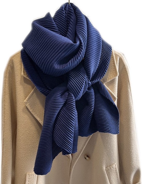 comma gebreid vest met wol blauw