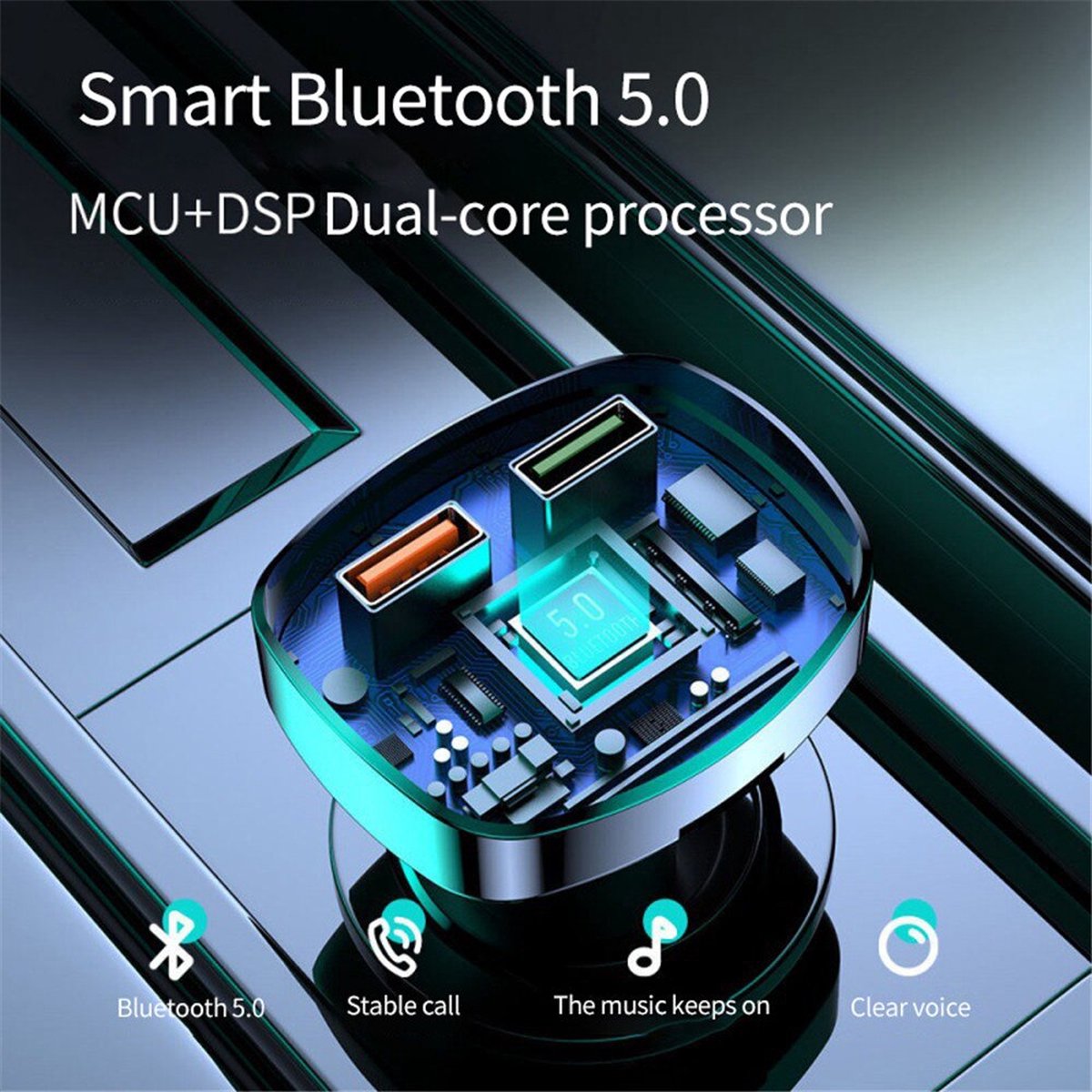 Achetez BT-15 Car Bluetooth 5.0 Récepteur Audio CVC Réduction du Bruit de 3, 5 mm BT Adaptateur Bluetooth Call Bluetooth Pour la Conduite de Chine