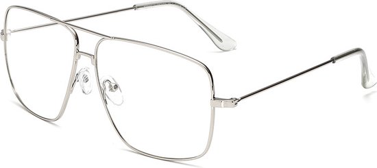 Retro Bril zonder sterkte - Dahmer - Zilver van Merkloos — afbeelding 2