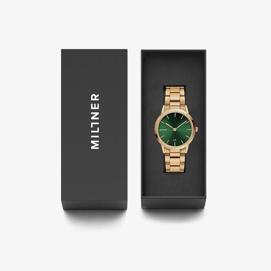 Millner montre femme Chelsea - montre-bracelet - dorée et plate verte -  montre élégante | bol