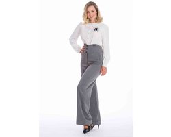 Dancing Days - GIRL BOSS Wijde broek - M - Grijs