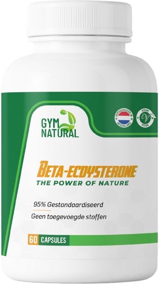 Gym Natural - Beta-Ecdysterone - 95% Gestandaardiseerd - Volleding Natuurlijk en Vegan - 60 Capsules (500mg)