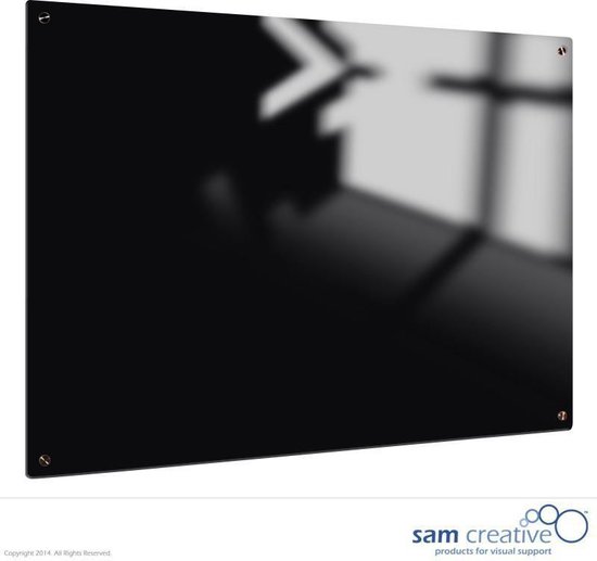 Whiteboard Glas Black Magnetic 60x90 cm | sam creative whiteboard | Black Magnetic whiteboard | Glassboard Magnetic - Sam Creative