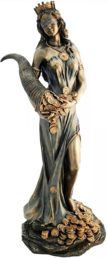 Veronese Design - Fortuna Romeinse Godin van het Geluk-Lot-Toeval - Gebronsd Beeld - (hxbxd) ca. 29cm x 13cm x 9,5cm