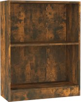 vidaXL - Boekenkast - 60x24x76 - cm - bewerkt - hout - gerookt - eikenkleurig