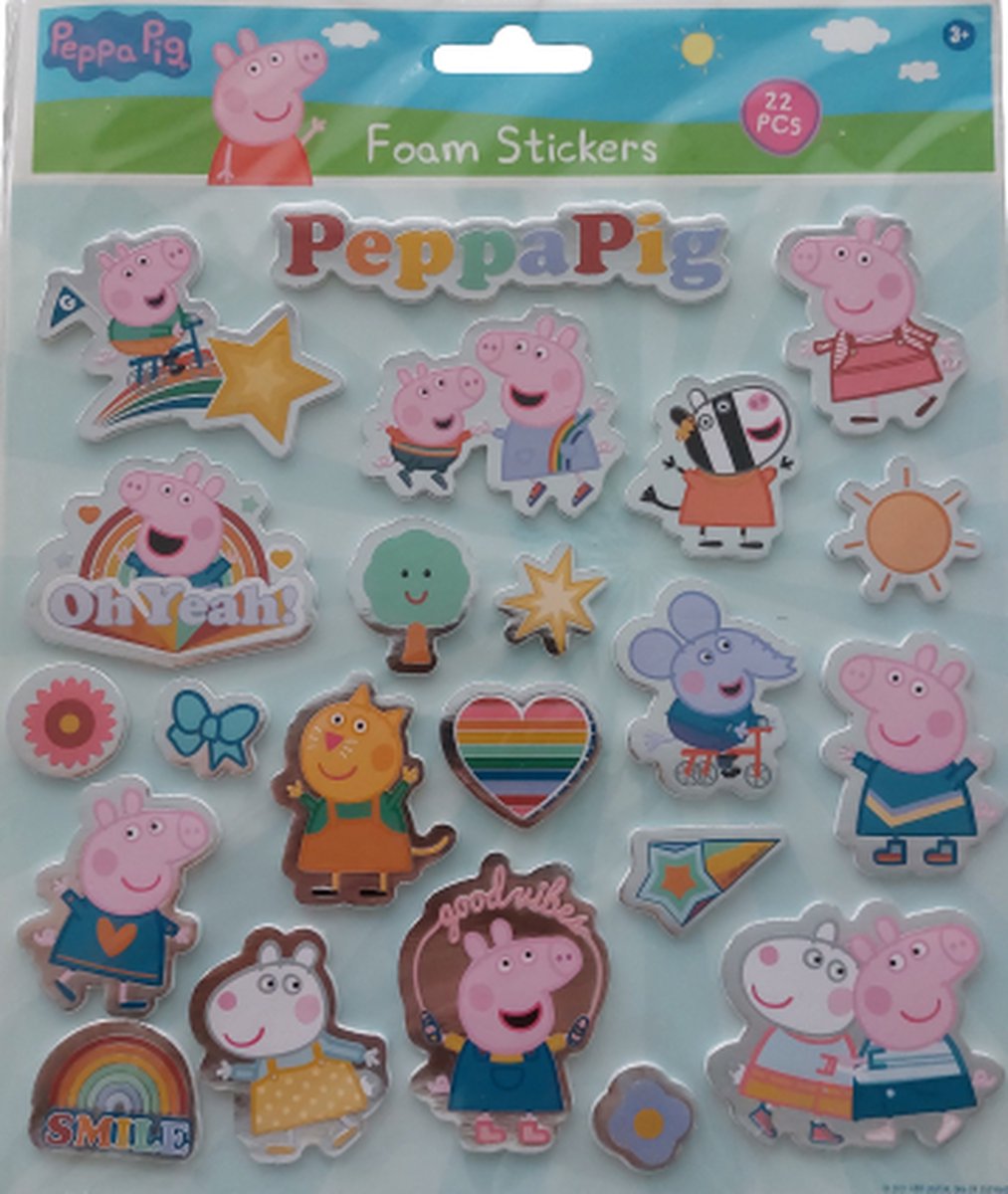 Peppa Pig stickervel - Peppa Pig foam stickers - Peppa pig 3d stickers