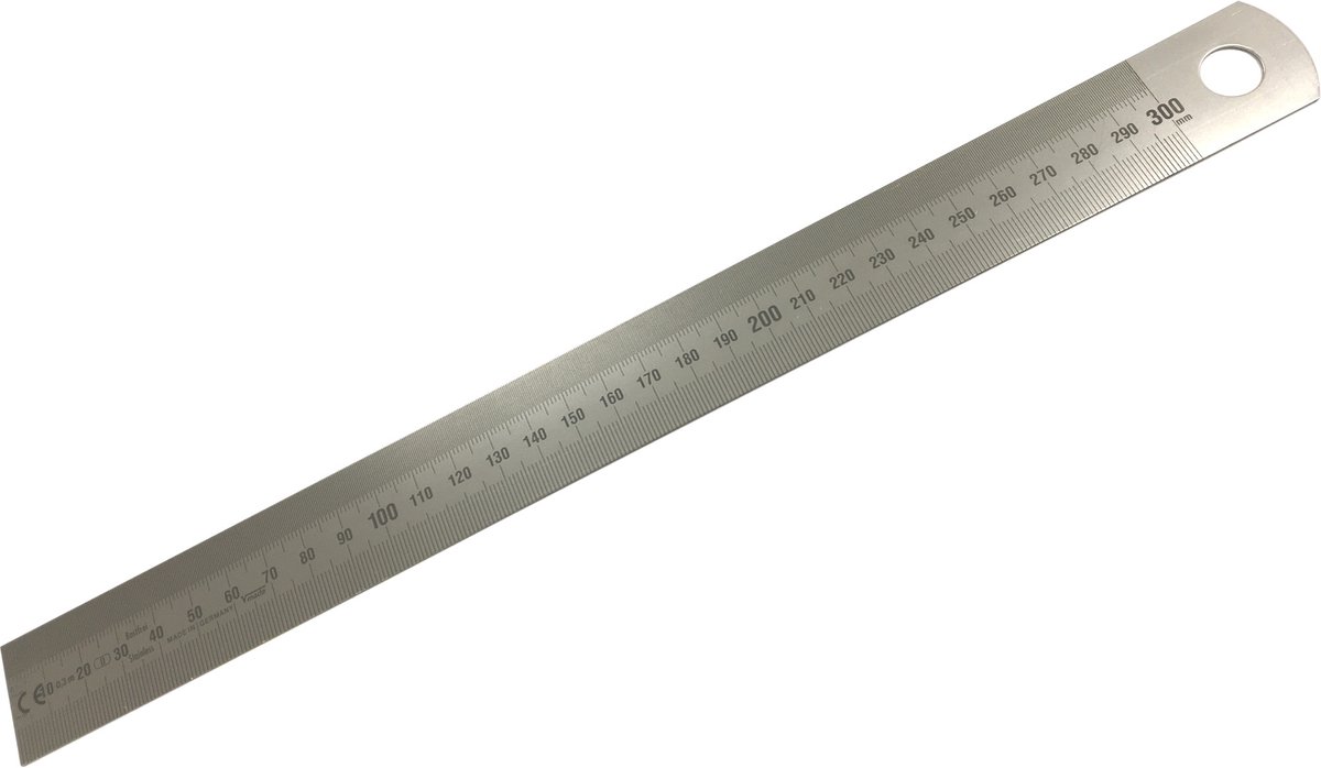 Liniaal 300mm staal met maatverdeling