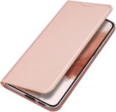 Geschikt voor Dux Ducis Samsung Galaxy S23 Portemonnee Hoesje - Roze Goud