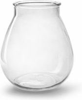 Jodeco Bloemenvaas druppel vorm - helder/transparant glas - H22 x D20 cm